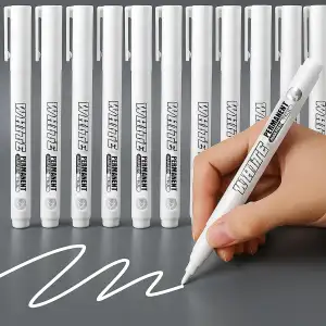 Acrylstifte,Weiß Stift Marker,Geeignet für Holz, Metall, Glas, Stoff, Stein, Reifenmalerei, Fotoalben (12 Pcs)