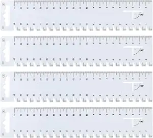 4 Stück 23cm*4cm Handmaß Set, Saummaß Set Nählineal Set Schneiderlineal Lineal N