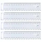 4 Stück 23cm*4cm Handmaß Set, Saummaß Set Nählineal Set Schneiderlineal Lineal Nähen Lineal Grundschule Patchwork Lineal Handmaß Nähen Gütermann Handmaß Sewing Ruler für Quilten Nähen und Messen