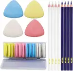 38 Stück Schneiderkreide, Nähzubehör für Hobby und Profis, Stoffkreide zum Markieren von verschiedenen Materialien, Weiße Schneiderkreide für präzise Näharbeiten