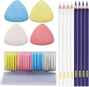 38 Stück Schneiderkreide, Nähzubehör für Hobby und Profis, Stoffkreide zum Marki