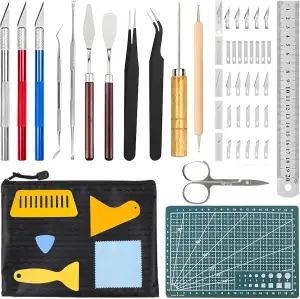 51 Stück Plotter Zubehör, Skalpell Carving Craft Messer, Vinyl Jäten Werkzeuge, 