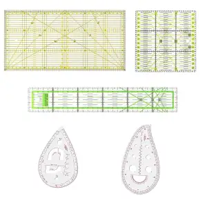 Foonary 5 Stück Schneiderlineal Set, Kurvenlineal Patchwork Lineal Nählineal, Sc