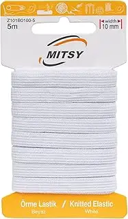 MITSY Reißfeste Gummiband Gummibänder zum Nähen Breit 10 mm 5 m Weiß Stark Gummi