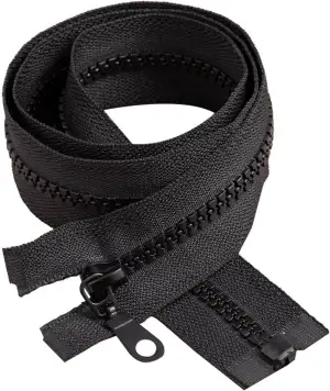 Schwarzer Reißverschluss 80 cm, Reißverschluss Teilbar, Wasserdichter Jackenreiß