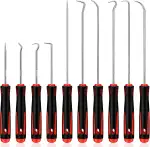 10-Teilig Pick und Haken Set, Mini Präzisions-Haken, Chrom Vanadium Stahlschaft, Öl Ringe Dichtung Werkzeug, Universal Präzision Haken für O-Ring Dichtung Auto