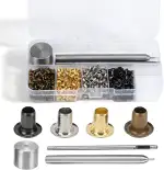 800 Stück Messing Metallösen Grommet Kit, 2mm Kleine Ösenbefestigungswerkzeug, Vier Farben Nähzubehör Ösen Set mit Kunststoff Aufbewahrungsbox, Ösen 2mm für Schuhen, Taschen, Leder Handwerk