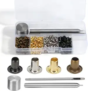 800 Stück Messing Metallösen Grommet Kit, 2mm Kleine Ösenbefestigungswerkzeug, V