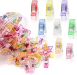 Nähklammern Stoffklammern, 100 Stück Kunststoff Nähclips, Kunststoff-Klammernmit Messmarkierungen...