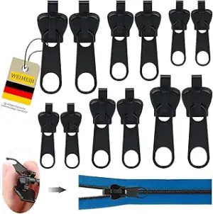 Reissverschluss-ReparaturSet,3 Größen Abnehmbare Reisverschluss-zipper Ersatz,Ohne Zusatzwerkzeug...