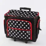 Prym 612630 Nähmaschine Trolley Polka Dots, schwarz/rot/weiß, 44 x 22 x 36 cm