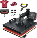 VEVOR Transferpresse 38 x 38 cm, Wärmepresse 220 V, Transferpresse 1200 W, Textilpresse 14 x 7,6 cm, Hemdenpresse Max. 250 °C, Sublimationspresse, Hobby T-Shirt Presse