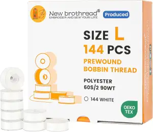 New brothread 144pcs Typ L Größe (SA155) Weiß Vorgewickelten Spulen Unterfaden K