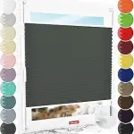 Schuette® Plissee ohne Bohren ● Premium Kollektion: Rocky Mountain (Graphit) ● 45x80cm (Breite x ...