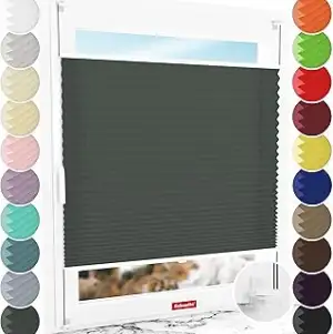 Schuette® Plissee ohne Bohren ● Premium Kollektion: Rocky Mountain (Graphit) ● 4