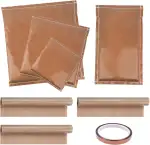 8er-Pack Heißpresskissen-Set, 4 Größen Transfer-Teflonkissen und 3 Heizfolien – Wiederverwendbare hitzebeständige Matten für Heißpress-Digitaltransfer, Bügeln und Vinylprojekte