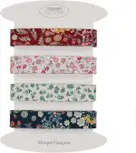 Set von 4 bedrucktes Baumwoll schrägband - Mehrere Farben erhältlich - Set von sehr guter Qualität - 2 Meter pro Farbe - 100% Baumwolle. (Set K)