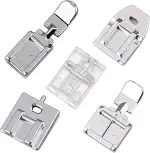 5er-Set Nähmaschinenfüße, Nähfuß-Set inkl. Obertransportfuß und verdecktem Reißverschlussfuß, Uni...