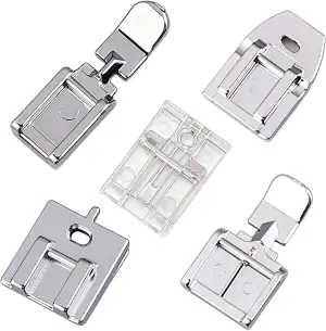 5er-Set Nähmaschinenfüße, Nähfuß-Set inkl. Obertransportfuß und verdecktem Reißverschlussfuß, Uni...