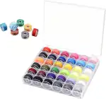 36 Stück Spulen Nähmaschine, 36 Farben Nähzubehör, Spulenbox, Nähmaschinenspulen mit Transparenter Aufbewahrungsbox für Nähen, DIY-Projekte