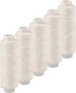 5x50m Leinen Garn Leinenzwirn Flachs Nähfaden robust strapazierfähig Farbwahl, Farbe:naturweiß