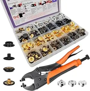 SUNAROC Druckknöpfe, 15 mm, Metall, für Kleidung, Leder, Bootsabdeckung, Stoff, 