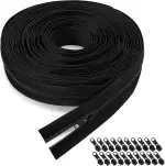 TAVIN Endlosreißverschluss 10m Meterware,3mm Nylon Band mit 20 Metall-Zippern,faltfrei auf Rolle - für DIY,Kleidung,Bettwäsche,Tasche (Schwarz)