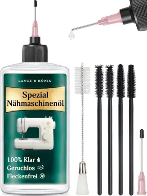 Lange & König 100 ml Nähmaschinenöl Pflege Set - Klar, Geruchlos, Nicht fleckend