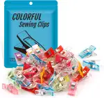 Ottemax 60 Stück Klammer Nähen Zubehöre Nähzubehör Stoffklammern 6 Farben für, Quilting Clips, Häkeln, Modern, 27 x 10 mm