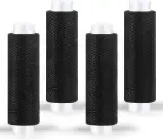 4 Stück Nähgarn schwarz, 200 Yards Polyestergarn, Stickgarn schwarz, Nähgarn für Nähmaschine zum Handquilten, Sticken, Basteln