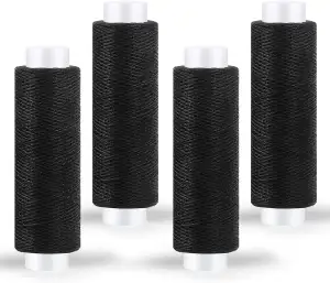 4 Stück Nähgarn schwarz, 200 Yards Polyestergarn, Stickgarn schwarz, Nähgarn für
