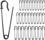 Extragroß Sicherheitsnadel, 30 Stück Heavy Duty Sicherheitsnadel, Große Sicherheitsnadeln für Kleidung, Quilten, Kunsthandwerk, Charms, Decken, Röcke, Schal (Schwarz)
