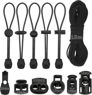 15M Elastische Gummischnur 3mm, Gummiband Rund Schnur Elastische Gummiseil mit 5