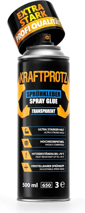Sprühkleber extra stark 500 ml – für Schaumstoff, Filz, Leder, Holz, Gummi & Aku