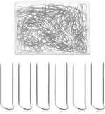 200 Stück Stecknadeln U-Form, Strohblumennadeln Stecknadeln Ohne Kopf Edelstahl Stecknadel Ohne Kopf mit Box Nähen Kopfnadeln feine für Basteln DIY-Projekte Nähprojekte Häkeln