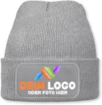 Wintermütze mit Logo personalisiert – Beanie individuell mit Wunschlogo, Text oder Foto | Strickm...