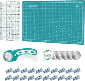 Rollschneider Set - 45mm Rollschneider Stoffschneider Set inkl. A3 Schneidematte