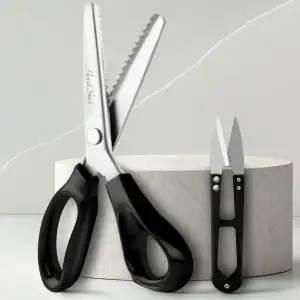 Zackenschere mit Fadenschneider - Schneiderschere Stoffschere Zickzack 22,86cm E