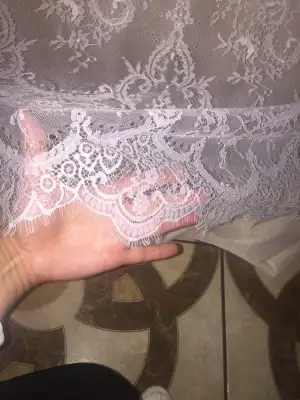 Chantilly Lace Floral Bridal/Wedding Dress Flower Textil Handwerk Scallop Trim A