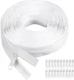 Endlosreißverschluss mit Zipper, 10m Reisverschluss Endloses, Nylon Reißverschluss Reißverschlüsse Reissverschluss für Bettwäsche Endlosreißverschluss Tasche Meterware mit 20 Reißverschlussköpfe（#5
