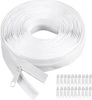 Endlosreißverschluss mit Zipper, 10m Reisverschluss Endloses, Nylon Reißverschlu