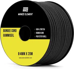 Gummiseil 4mm x 20m Expanderseil Gummiband Spanngummi Planenseil - Schwarz