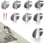 8 Stück Rollsaumfuss für Nähmaschine 3–10 mm, MUNTE Rollsaum Nähfüße mit Einfädler, Nähfußzubehör für Nähmaschinen, Spiralförmiges Design, Geeignet für Zuhause, Werkstatt, Handgefertigtes Heimwerken