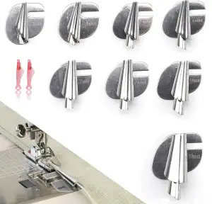 8 Stück Rollsaumfuss für Nähmaschine 3–10 mm, MUNTE Rollsaum Nähfüße mit Einfädl