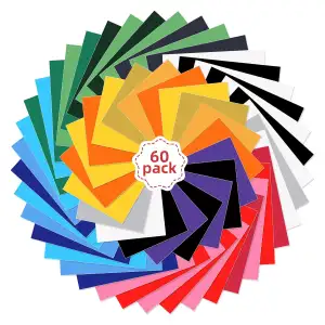 Lya Vinyl Plotterfolie Textil, 60 Stück Flexfolie Plotter Textil 30,5cm x 20,5cm