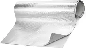 Aluminisierte Hitzeschutzmatte, 60 x 300 cm Hitzeschutzfolie Selbstklebend Rücks
