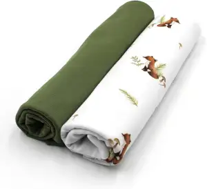 VmG-Store Jerseystoff Set farblich abgestimmt Design + Uni je 0,5mx1,5m 95% Baum