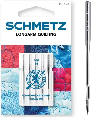 SCHMETZ | 5 Nähmaschinennadeln | Longarm Quilting | 135X5 MR | Nadeldicke 100/16