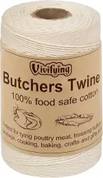 Vivifying 200m Bäcker Bindfäden, 3-lagig Baumwoll-Garn für die Küche, lebensmittelunbedenklich. Ideal zum Verschnüren, geeignet für Geflügel, Würstchen, Heimarbeiten, Basteln und Dekorieren