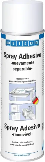 WEICON Sprühkleber wieder lösbar 500 ml, Non Permanent für Plotter, Schneidmatten, Siebdruck & Schablonen, transparent
